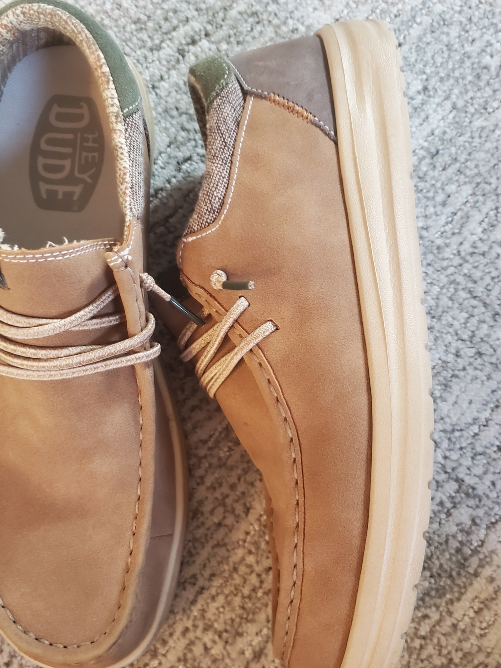 Hey Dude Men's Suede Sneaker Boat Shoe in Tan - Picture 10 of 11